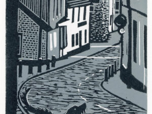 Down Bridge Street Lino print
